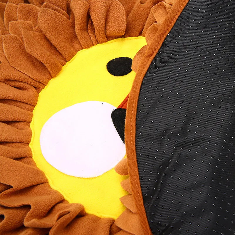Brown fabric sniffing pad for dogs and cats measuring 33cm by 25cm