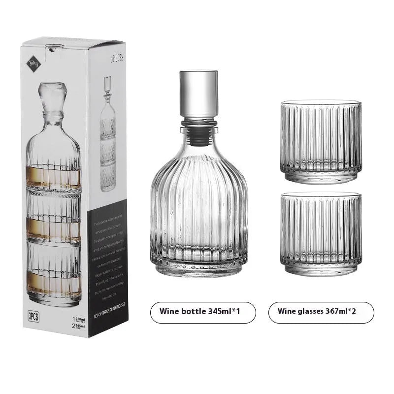 Modern simplicity clear glass whiskey cup with diamond pattern on a table, single piece