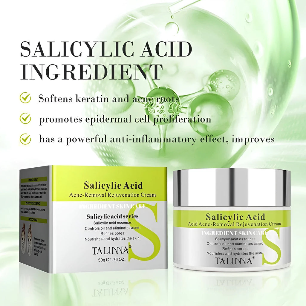 Skin-tendering cream 50g pot with salicylic acid for acne removal, style TNC035