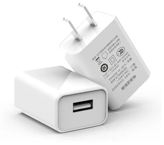 5V1A USB wall charger unit with UK plug and 2 metre Android charging cable