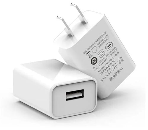 5V1A USB wall charger unit with UK plug and 2 metre Android charging cable