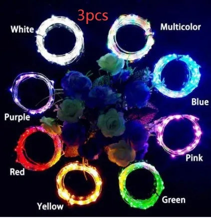 Flexible silver wire LED string light with bottle stopper for wine bottle decoration