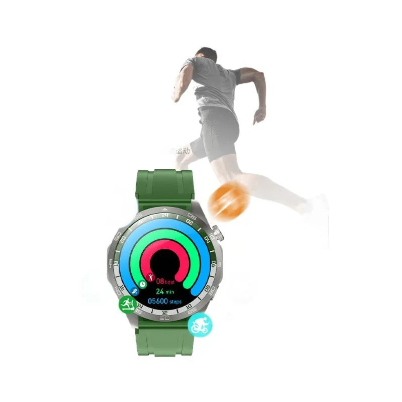 GT4MAX smart sports watch in black or silver with AMOLED screen, Bluetooth calling and health monitoring functions.