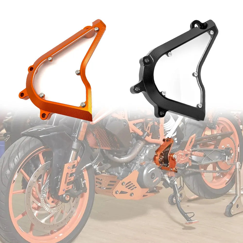 KTM motorcycle chain cover replacement part for Duke 250 390 models in black or orange