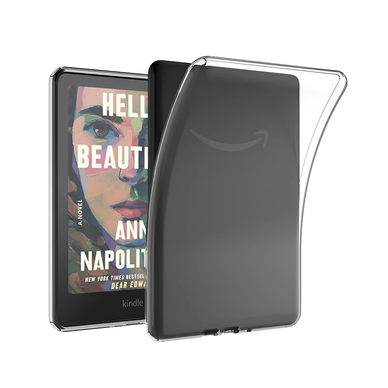 Transparent soft TPU protective case for Kindle PaperWhite 12th 2024 7 inch, showing all-inclusive cover design