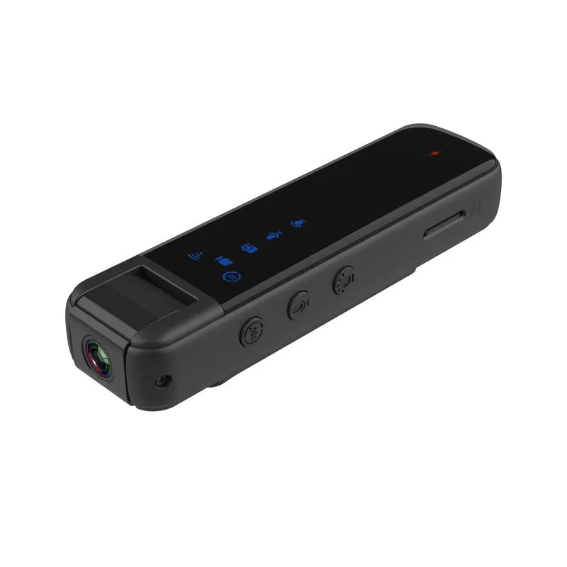 Black plastic HD clip-on magnetic recorder with back clip for video and photo taking, shown with 16GB memory card option