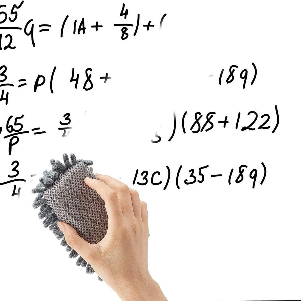 Chenille strong magnetic blackboard eraser in gray with whiteboard and chalk for cleaning