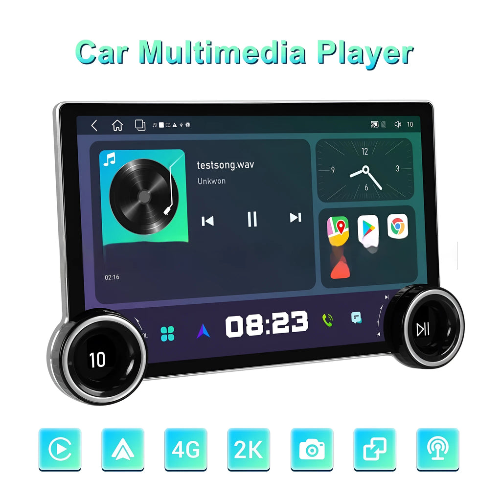 11.8-inch double knob car multimedia player with Android system and QLED screen