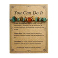 Handmade geometric beaded stone bracelet for women in a fashion OL style on a wrist.