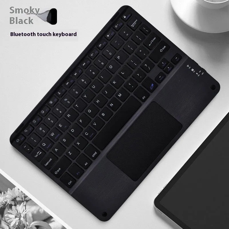 Square hat touch design Bluetooth wireless keyboard shown in multiple colour options on a desk.