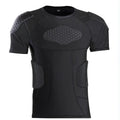 Olive anti-collision football training suit set including T-shirt, vest, and shorts on display