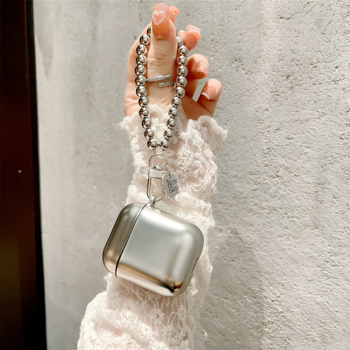 Matte plating AirPods protective case showing electroplating finish on TPU material
