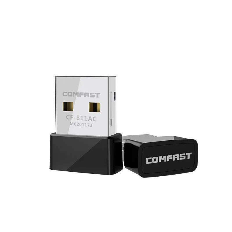 Black external USB wireless network card with dual frequency 650Mbps for desktop and laptop computers