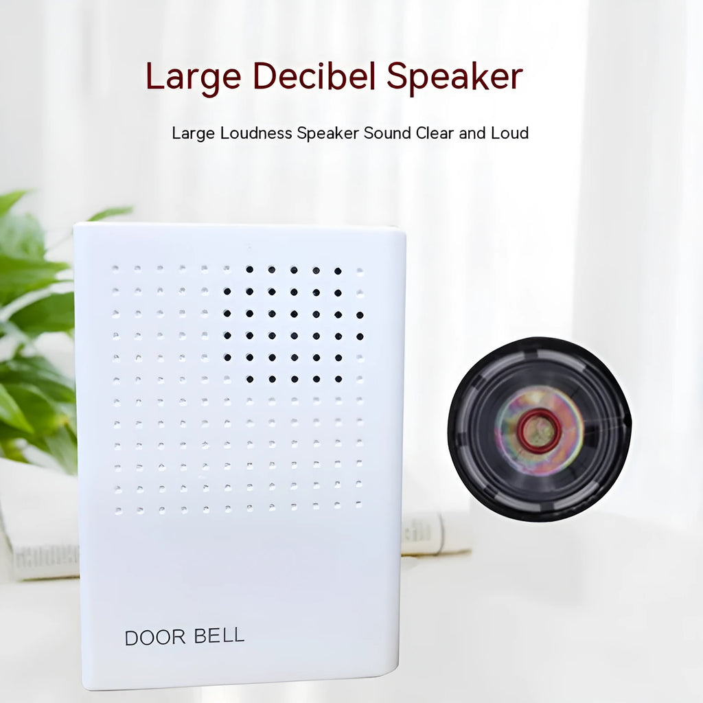 White wired doorbell 87x62x23mm battery-mounted for hotels and home use