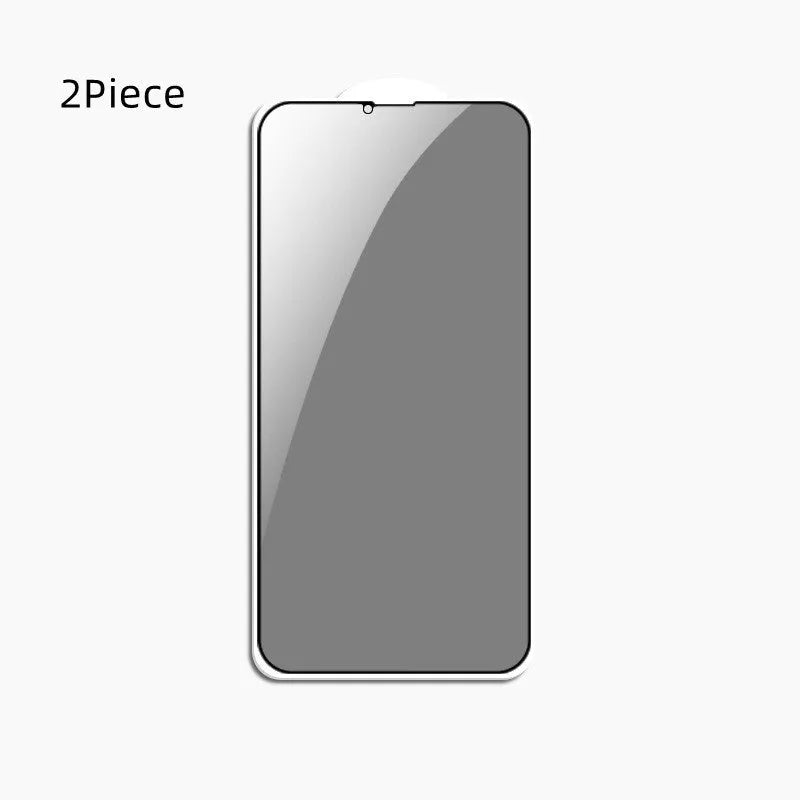 Black bare mold privacy tempered glass screen protector for iPhone models 13 14 15 series