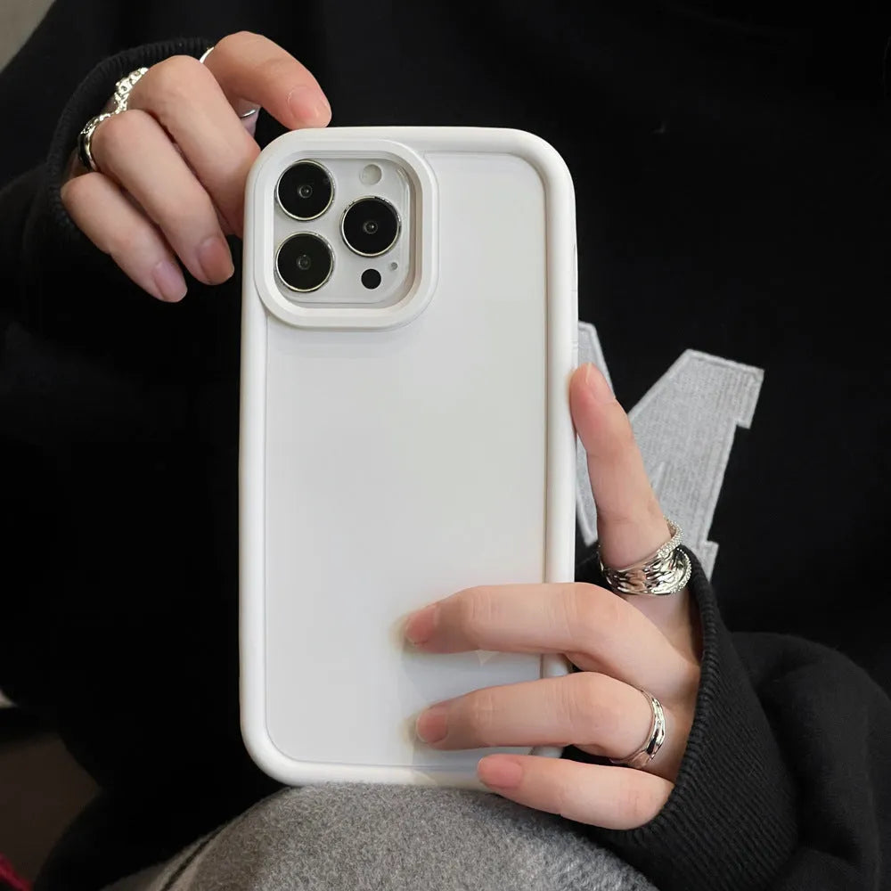 Frosted matte silicone phone case for Apple iPhone in solid colour, showing full-cover design