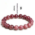 Natural strawberry quartz crystal bracelet with cherry red colour and geometric beads
