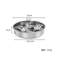 Stainless steel rotating slow-feeding pet bowl with bone design for dogs and cats to prevent choking
