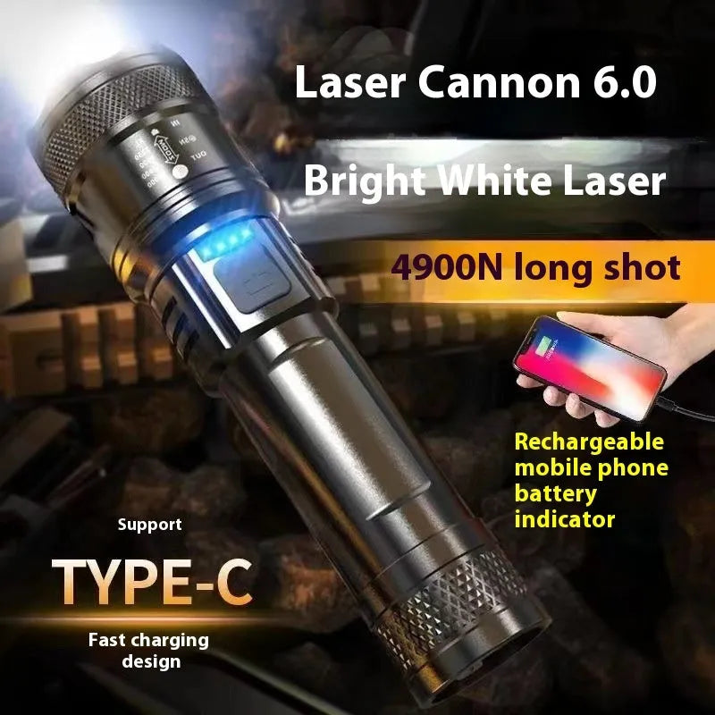 Power Torch portable rechargeable super bright LED searchlight 2200 lumens telescopic zoom IP55