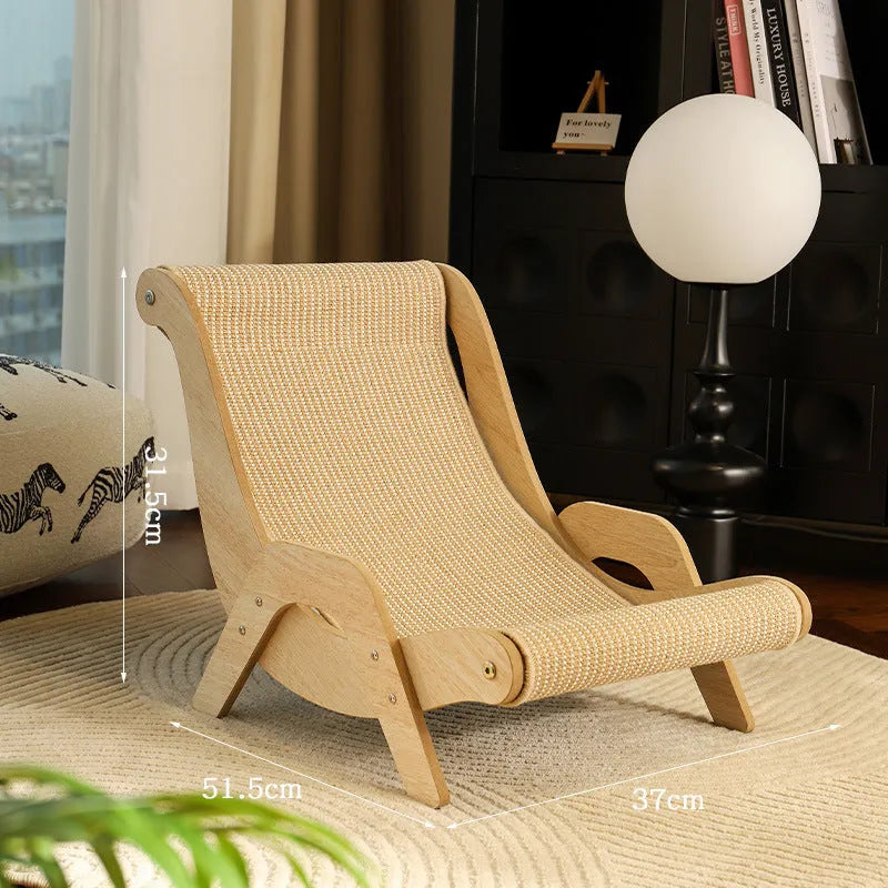 Sisal cat nest scratch board recliner with hemp cushion and replacement pad