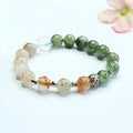 Green quartz rutilated black gold Super Seven bracelet Chinese style 8.5mm