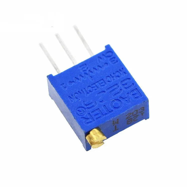 Blue multi-ring precision adjustable resistor potentiometer 20k ohm glass glaze film