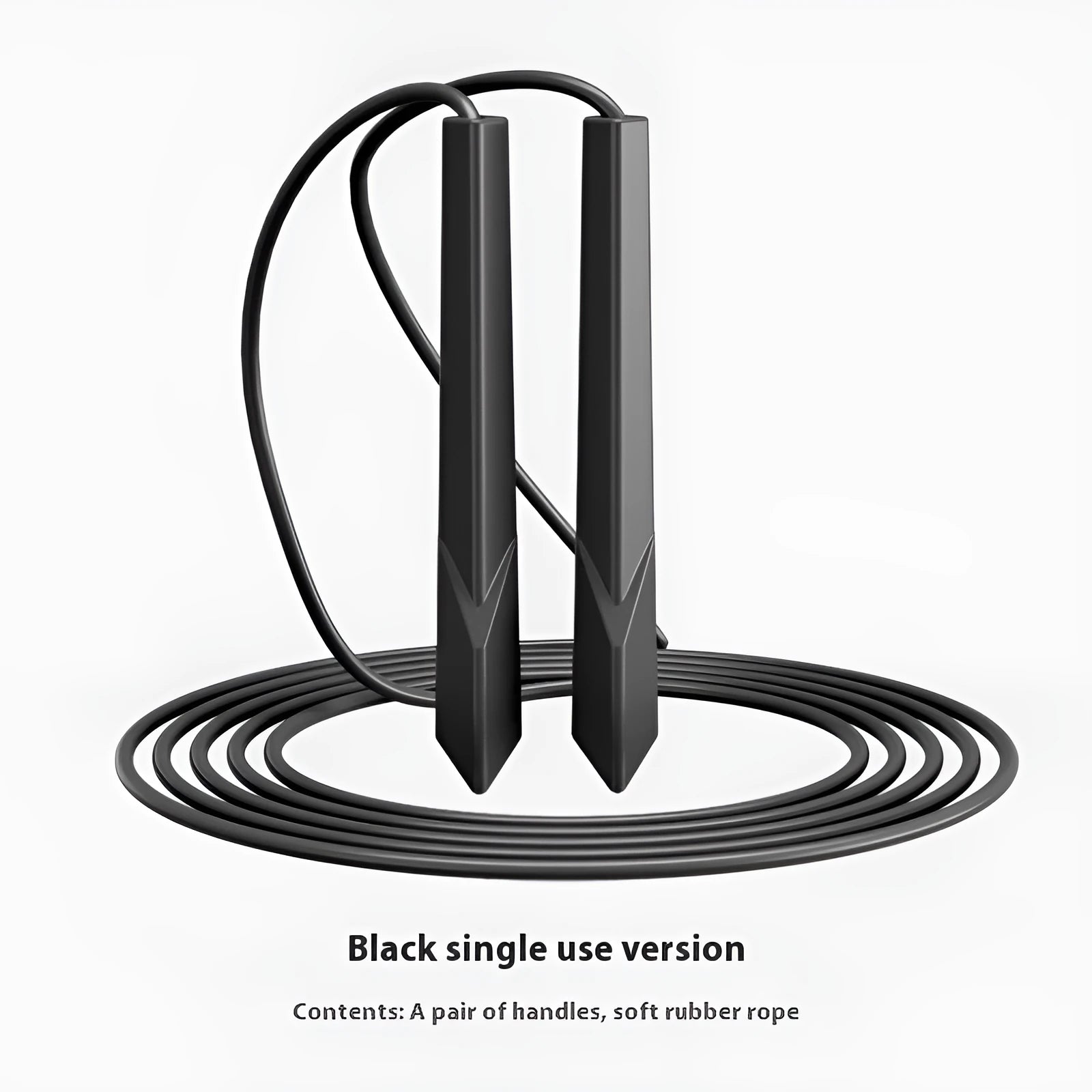 Fitness skipping rope with plastic handles in multiple colour options showing PVC cord and grip details