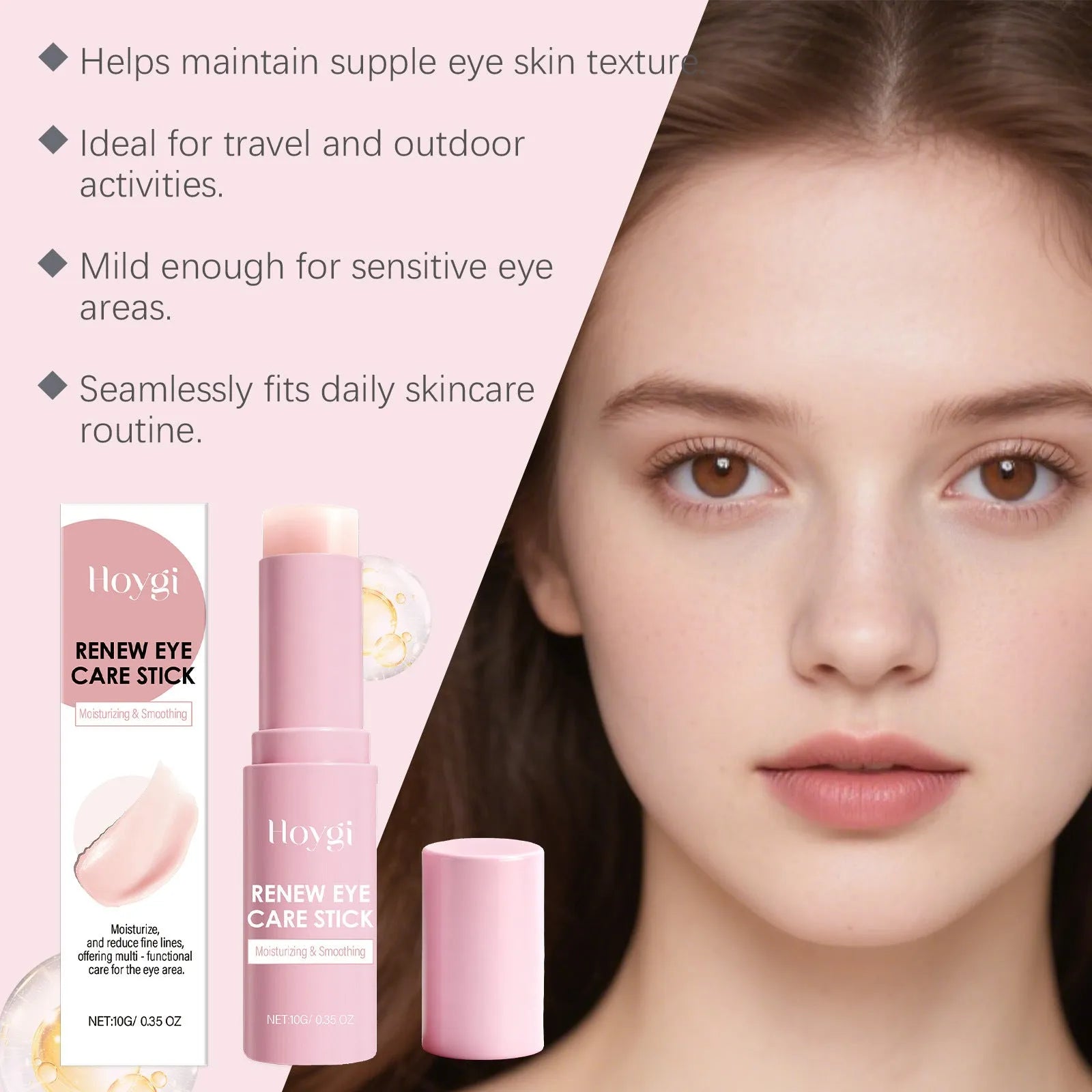Retinol revitalizing eye cream stick with caffeine and vitamin E in twist-up packaging, 10g