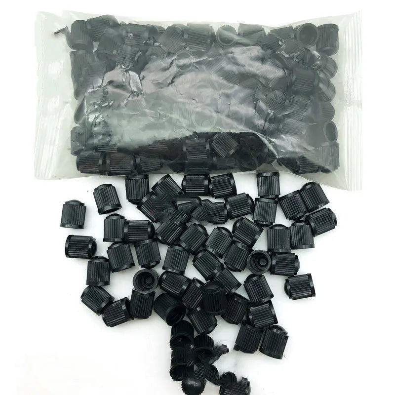 Black rubber screw-on tubeless valve with American mouth standard and ordinary core cavity for GM models, 100 or 200 pack.