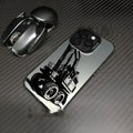 iPhone 16 Pro hard PC phone case with blue laser excavator design and smooth finish