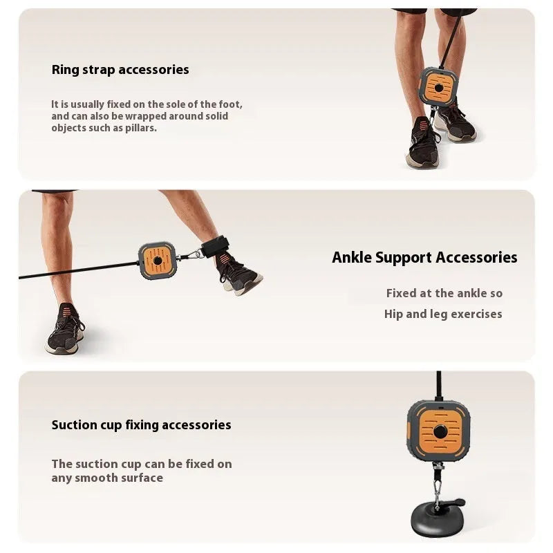 Multifunctional power pump chest expander in vibrant orange, showing adjustable handles and compact 115cm frame for home strength training.
