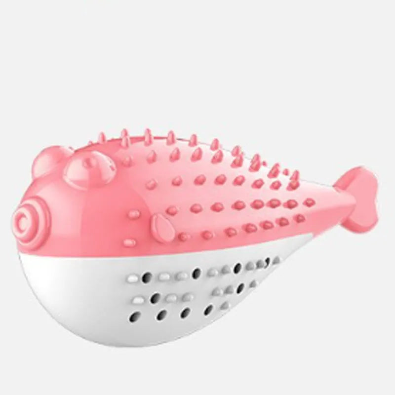 Silicone fish-shaped cat chew toy for grabbing and chewing, measuring 12.2cm long, in blue, green, pink or yellow