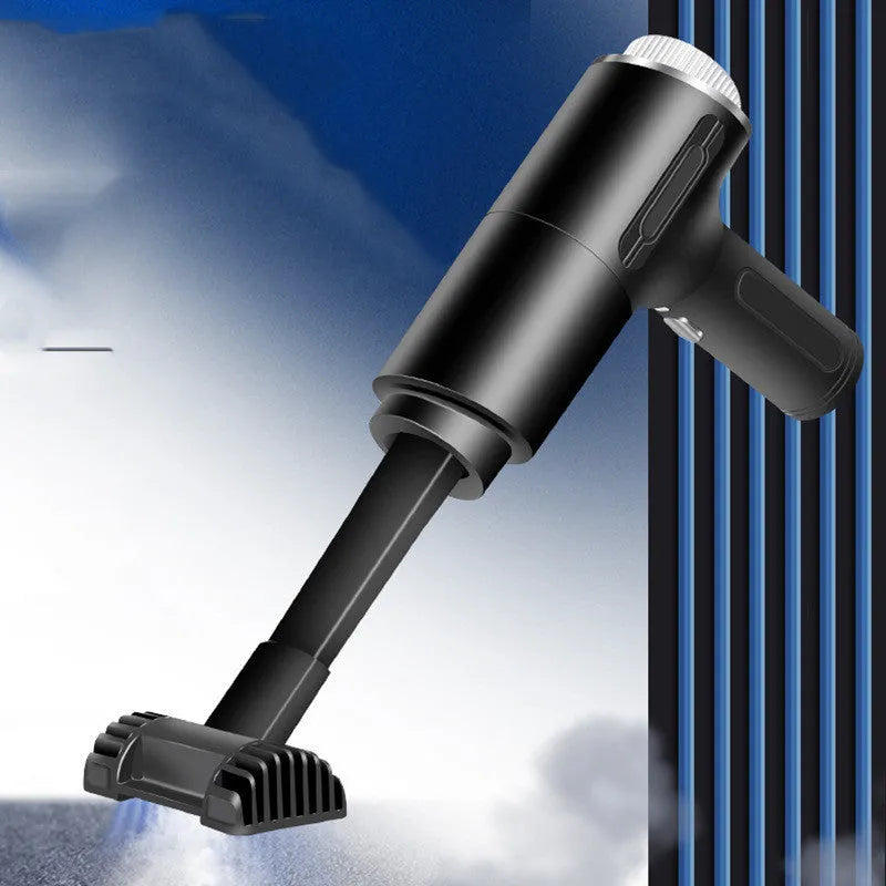 Handheld car vacuum cleaner with 9000mbar suction, wired and wireless USB options, wet dry use, ABS material