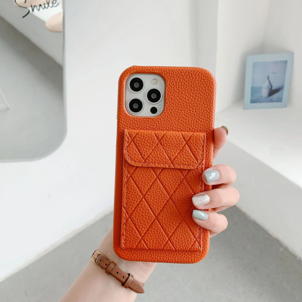 Tide Brand imitation leather iPhone case with card holder in multiple colour options