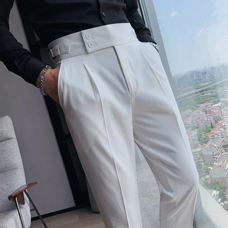 Straight-leg casual trousers in solid colours with waist size options