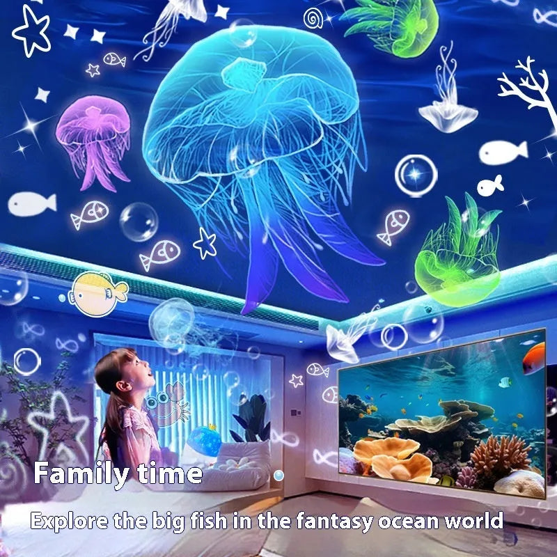 Crown starry sky projection lamp with music box, 3W LED, built-in battery, planets modelling, 130x140mm
