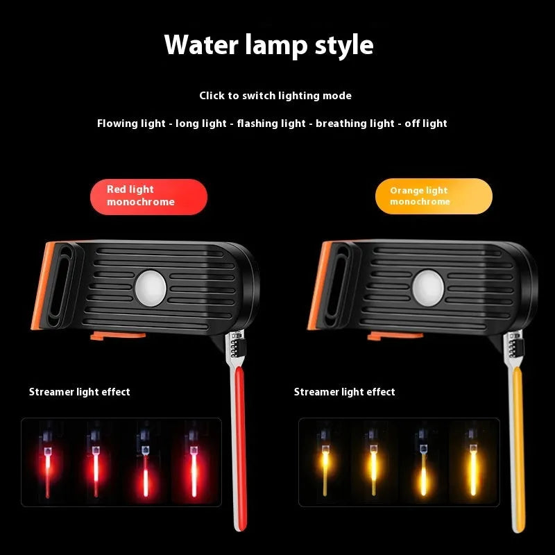 USB rechargeable bicycle taillight with flowing red light and multiple colour options