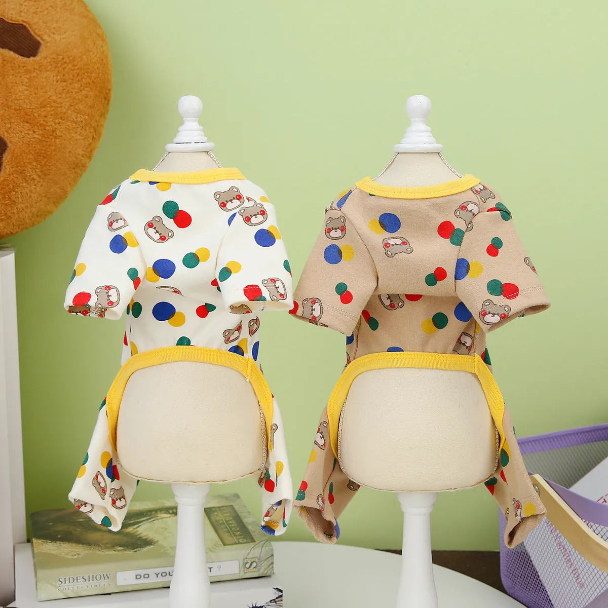 Beige casual dog jumper sweater for pets in multiple sizes