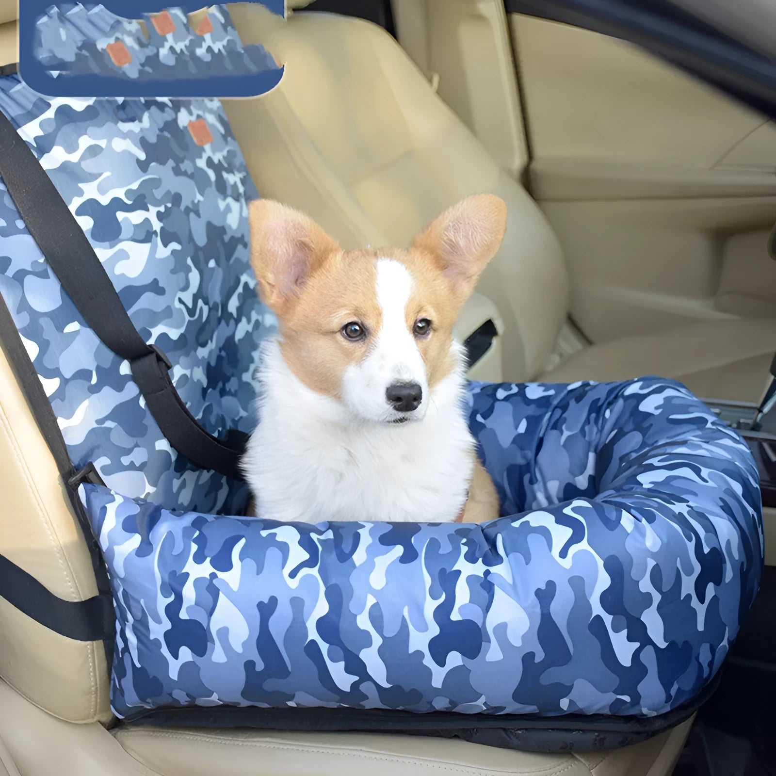 Small medium dog car kennel cushion 50x50x20cm cloth with removable washable cover in black