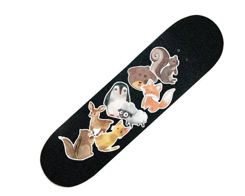36 piece retro beach themed waterproof PVC stickers with matte finish in sizes 6cm to 10cm