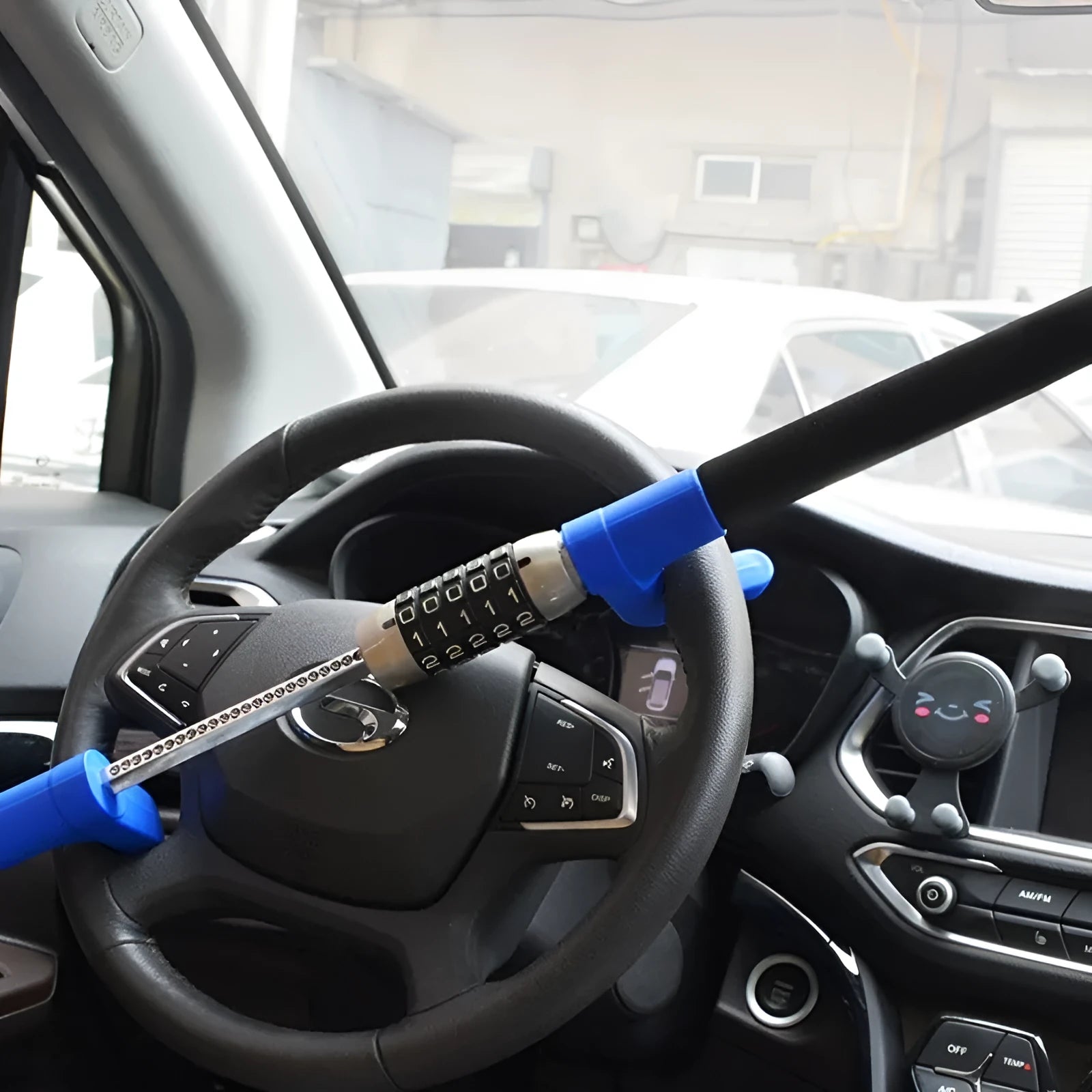 Alloy steel car steering wheel U-lock with password combination mechanism in black, blue, and red colour options