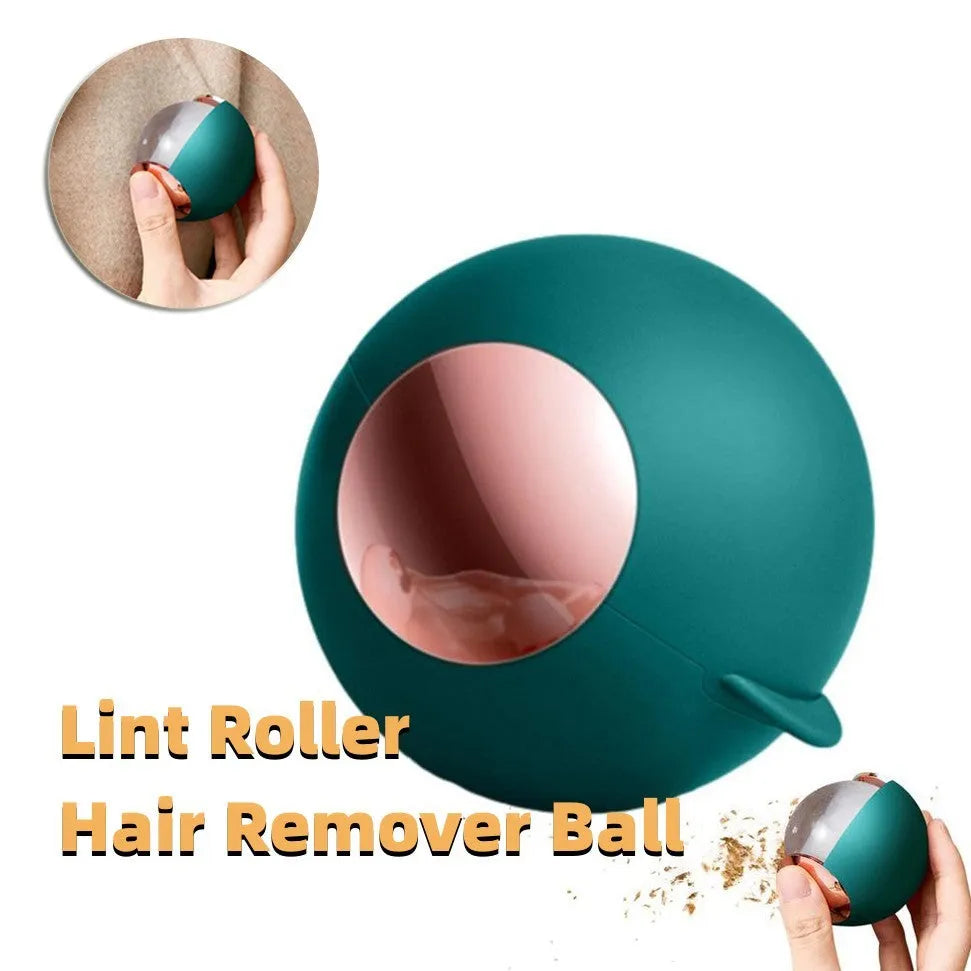 Reusable lint roller hair remover ball in Green Gold colour, removing pet hair from fabric