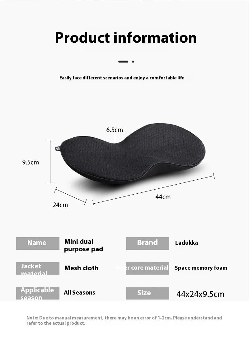 A flat car seat cushion with memory foam filler shown in a choice of four colours.