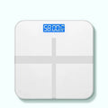 Digital bathroom weight scale with USB rechargeable feature in black, rose red, and white colour options.