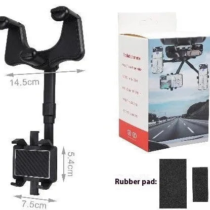 Anti-shake shockproof mobile phone holder navigation bracket in Mirror 5 Generation Black, plastic body, single pack