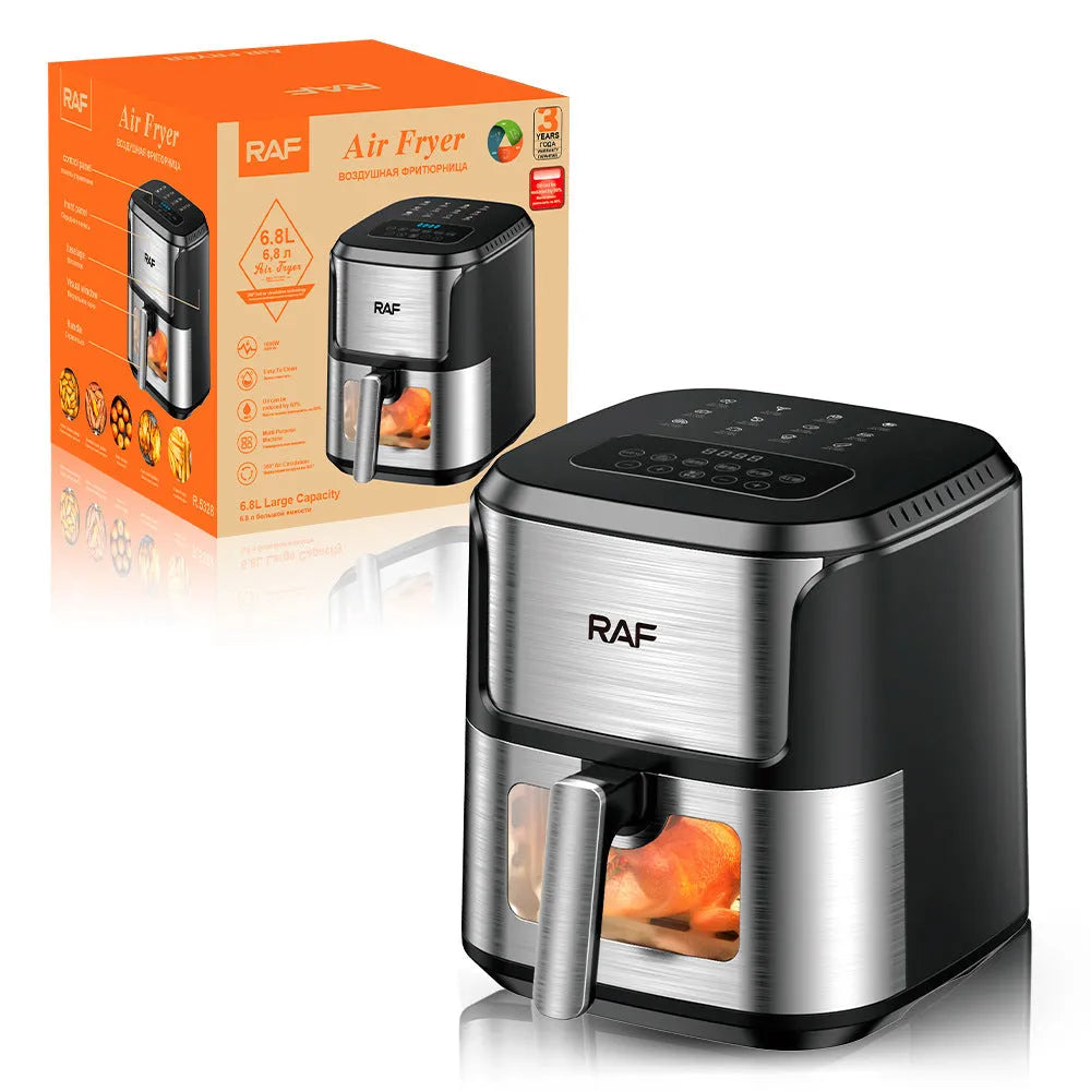 Multifunctional visual air fryer with touch control and plastic body for home use