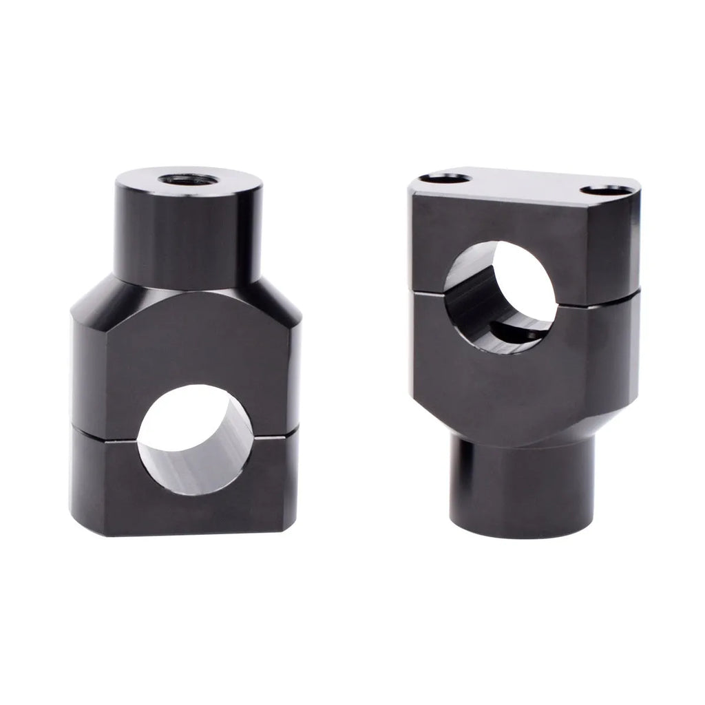 Pair of black aluminium 25mm universal motorcycle handlebar riser codes