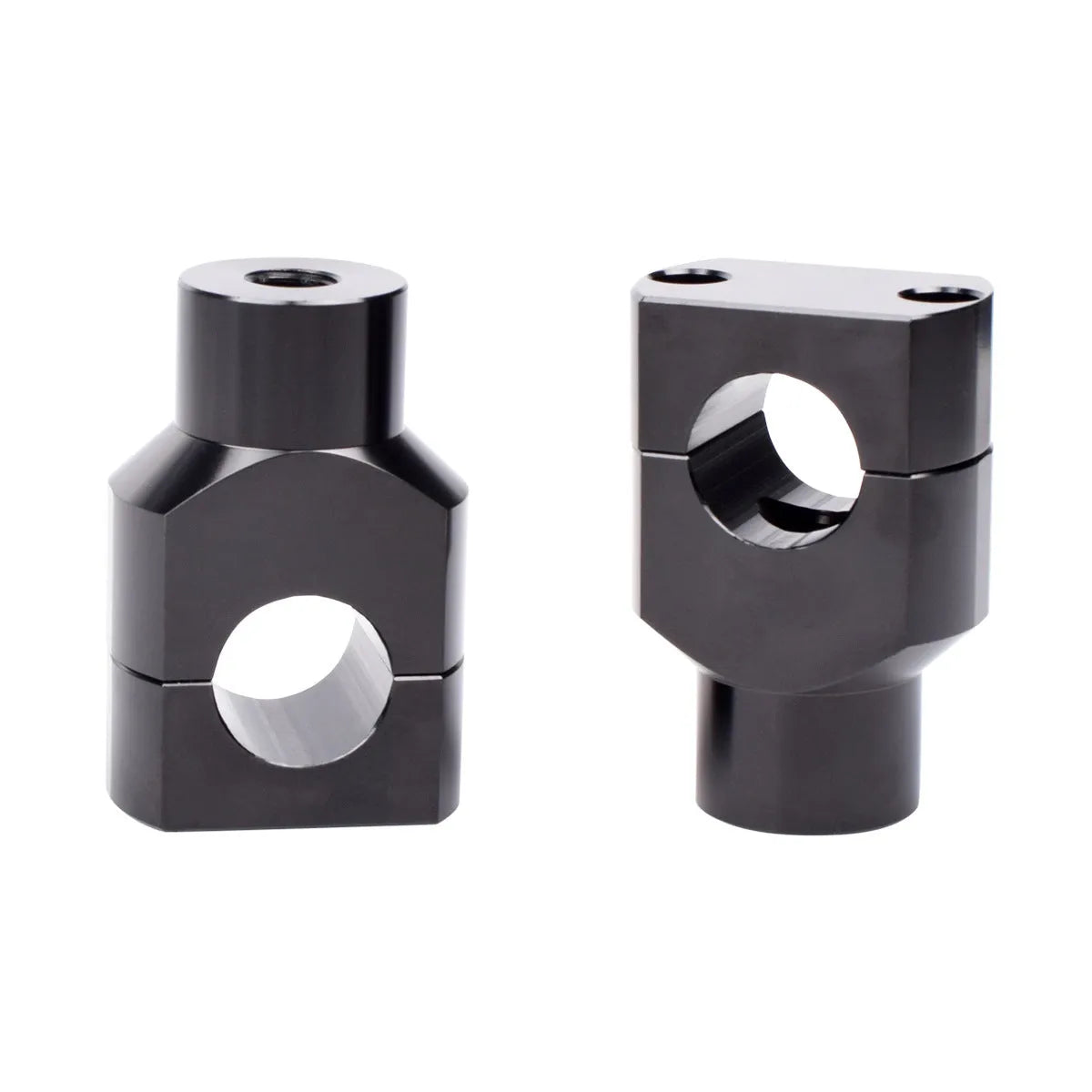 Pair of black aluminium 25mm universal motorcycle handlebar riser codes