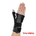 Carbon fibre sports wrist guard with thumb strap in black with grey edging