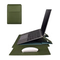 Imitation leather clamshell notebook computer liner bag with mouse pad in black blue coffee green